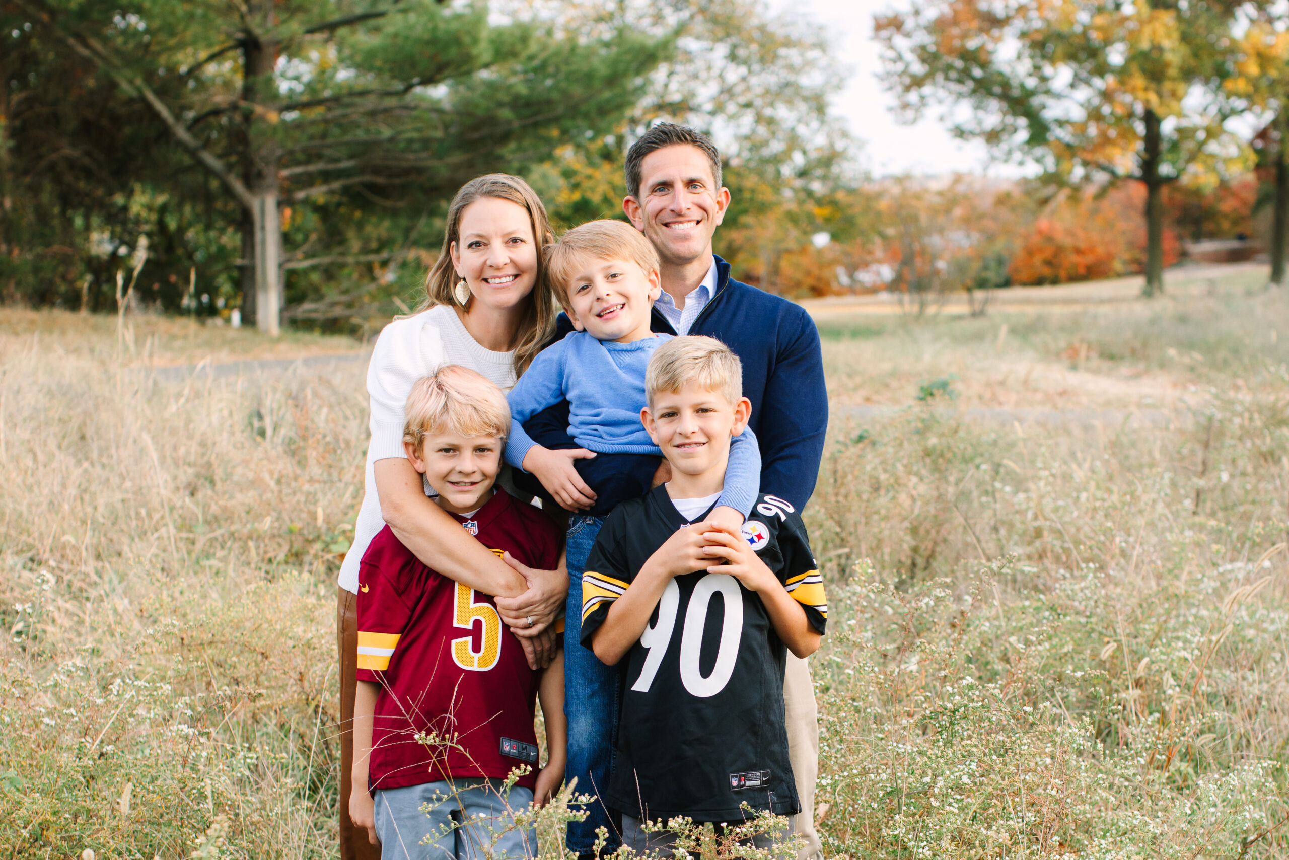 Family with three young boys