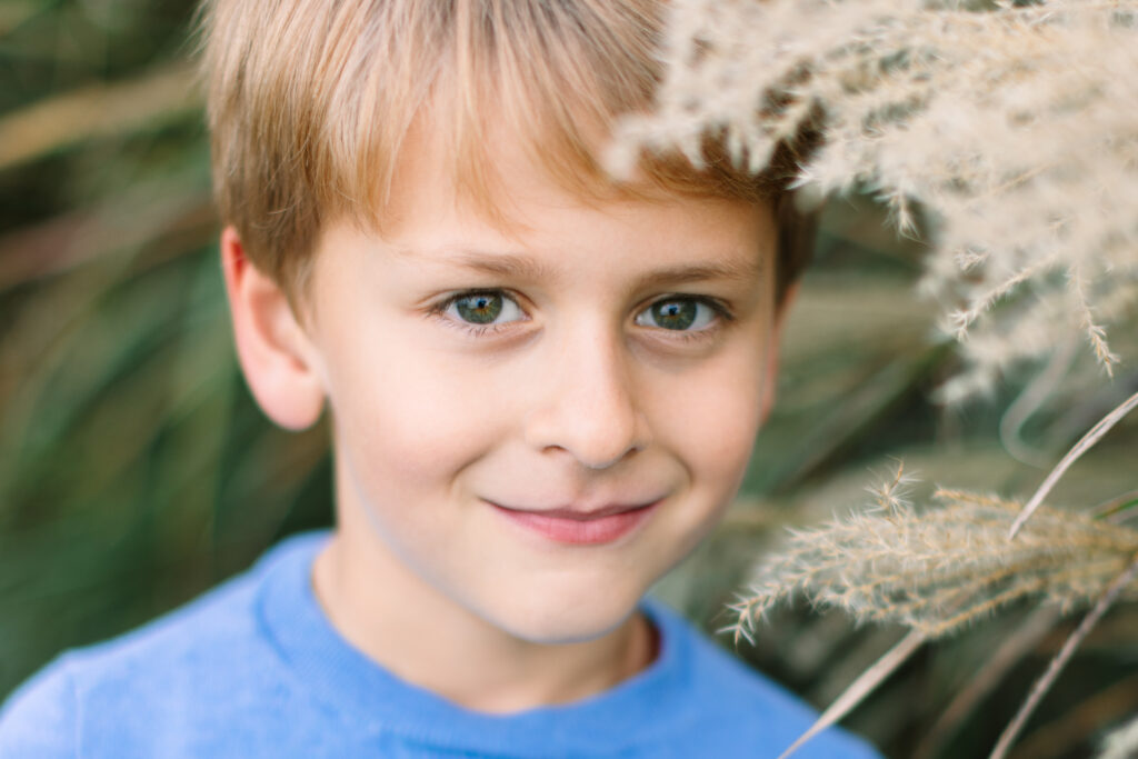 Young boy in blue sweater