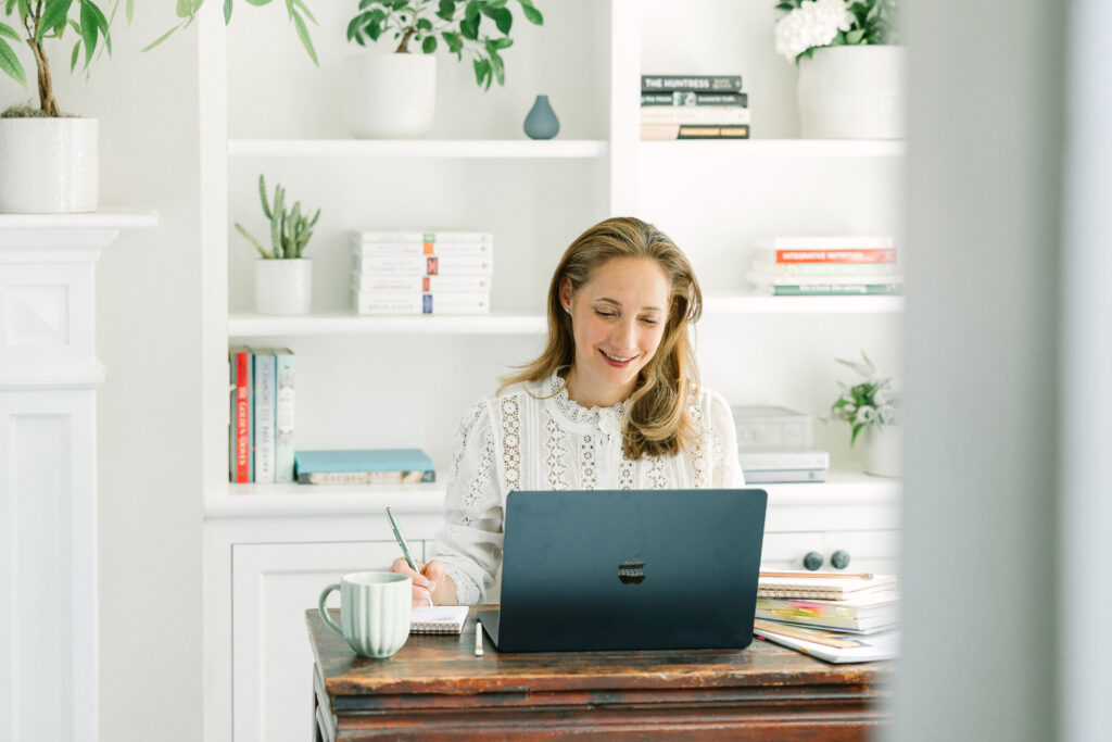 Office setup for a personal brand photo shoot.