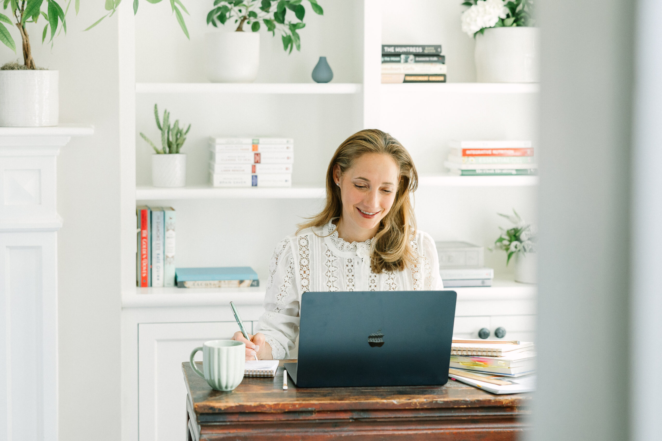 Office setup for a personal brand photo shoot.
