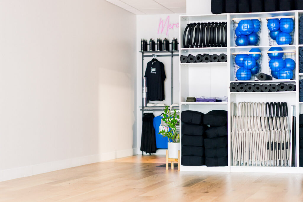 Yoga and pilates studio, showing equipment.