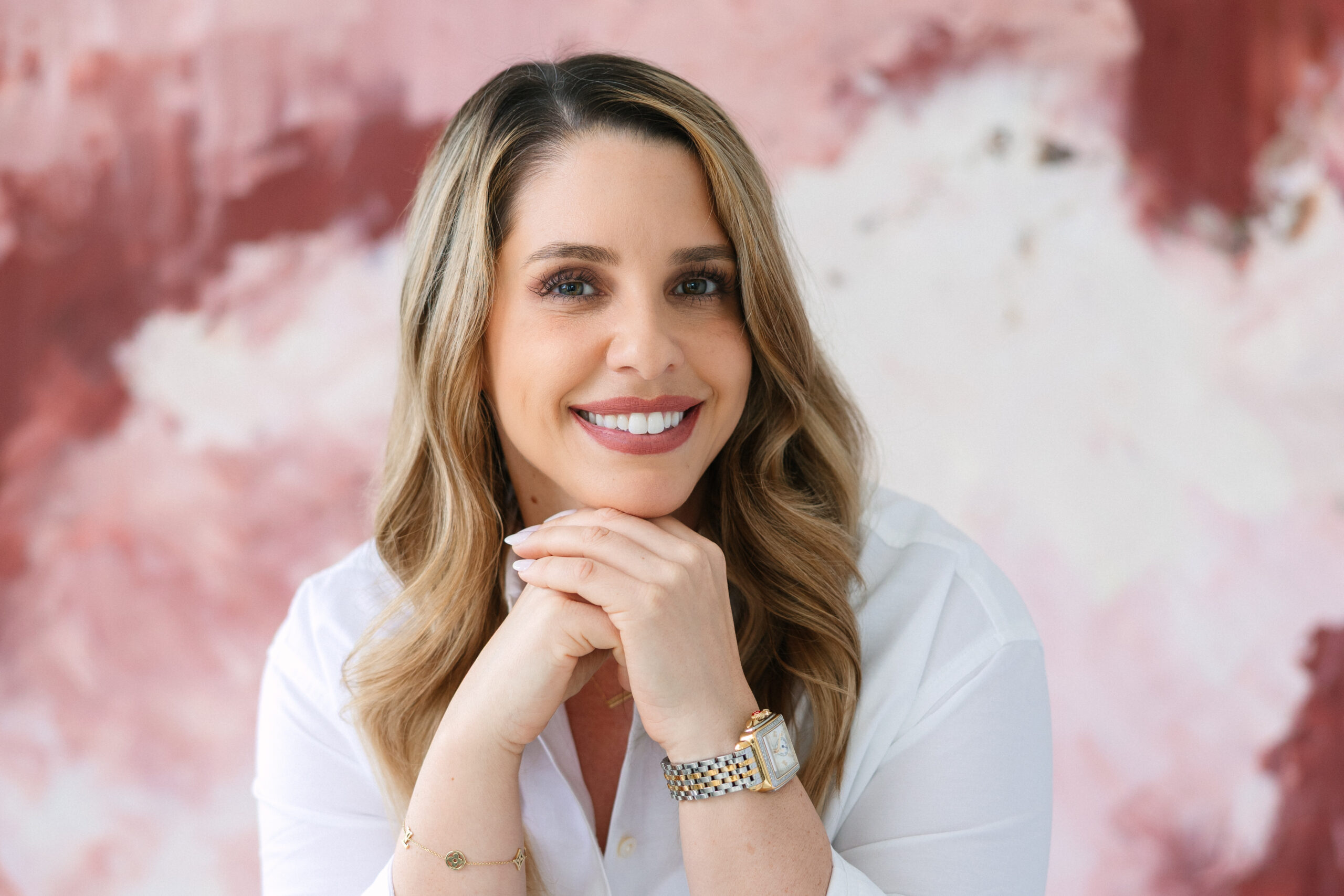 How brand colors can be incorporated during headshots in a brand photo session.